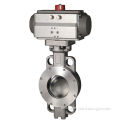 Stainless Steel Wafer Pneumatic Butterfly Valve With Pneumatic Actuator